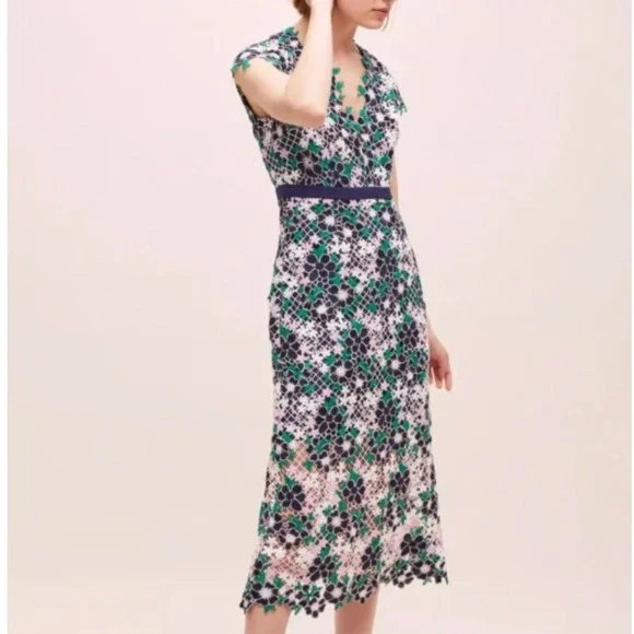Foxiedox Floral Lace A-Line Maryem Midi Dress Size Extra Small - Picture 1 of 14